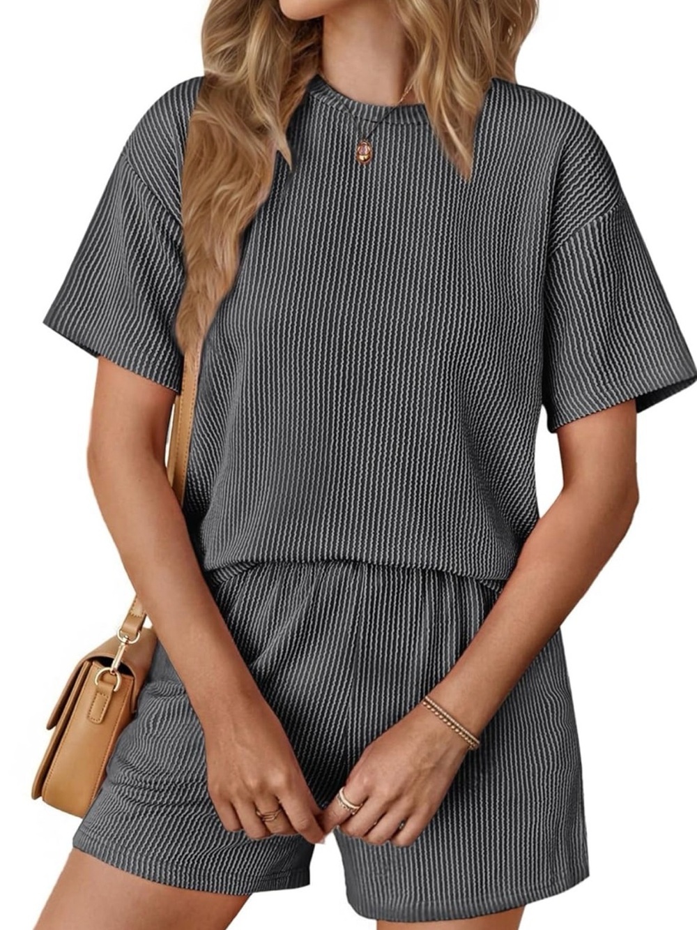 Zenana Outfitters Ribbed Knit Top & Shorts SET